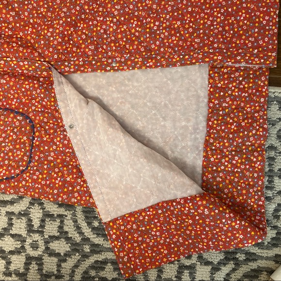 Red Floral Quilted House Coat Robe - Picture 8 of 10